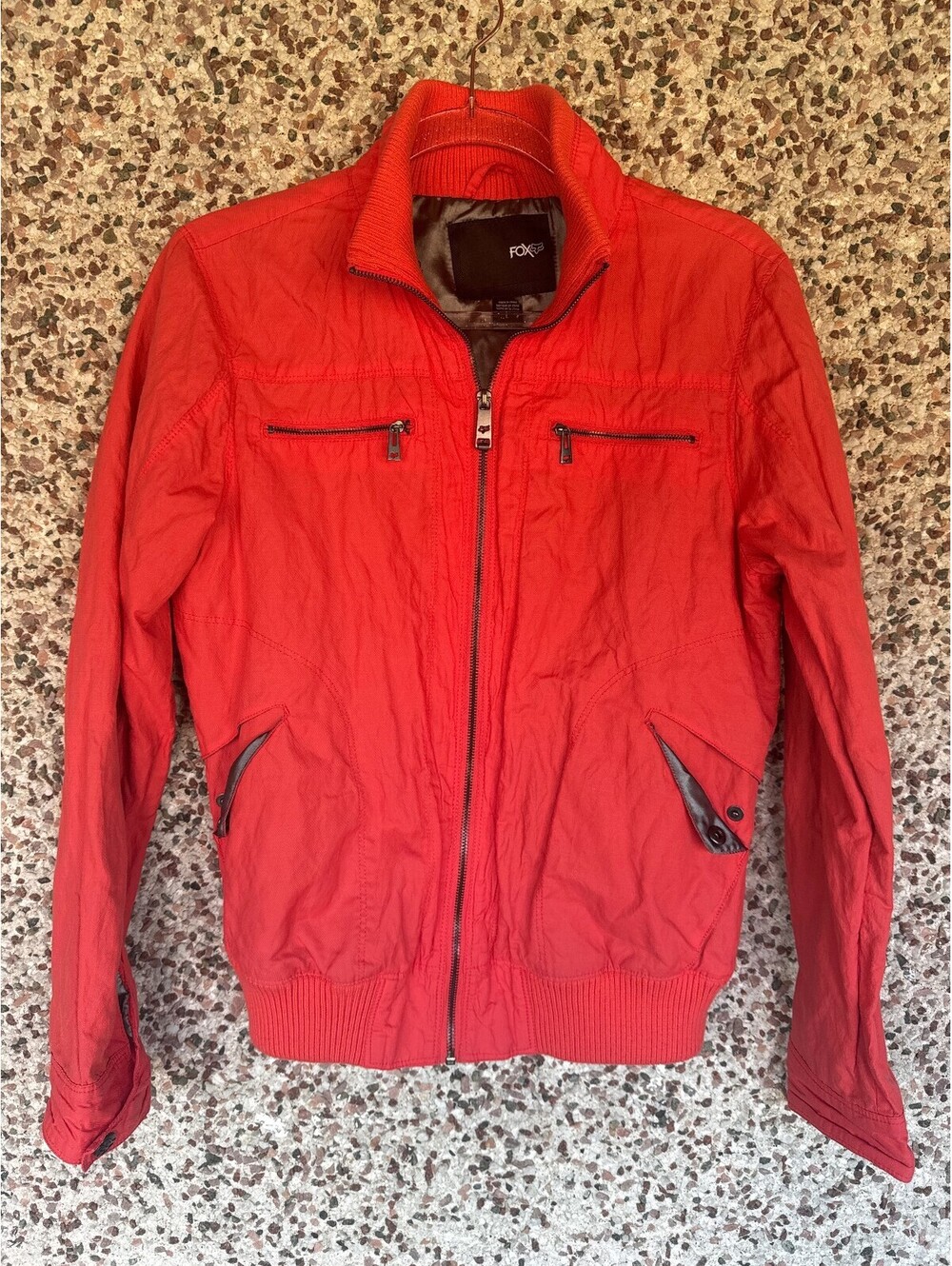Fox Racing Womens L Red/Coral Moto Jacket Zip Up Butterfly Graphic Lined Y2K